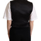 Elegant Black Velvet Sleeveless Waistcoat