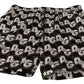 Elegant Black Swim Trunks with White Logo Print
