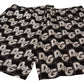 Elegant Black Swim Trunks with White Logo Print