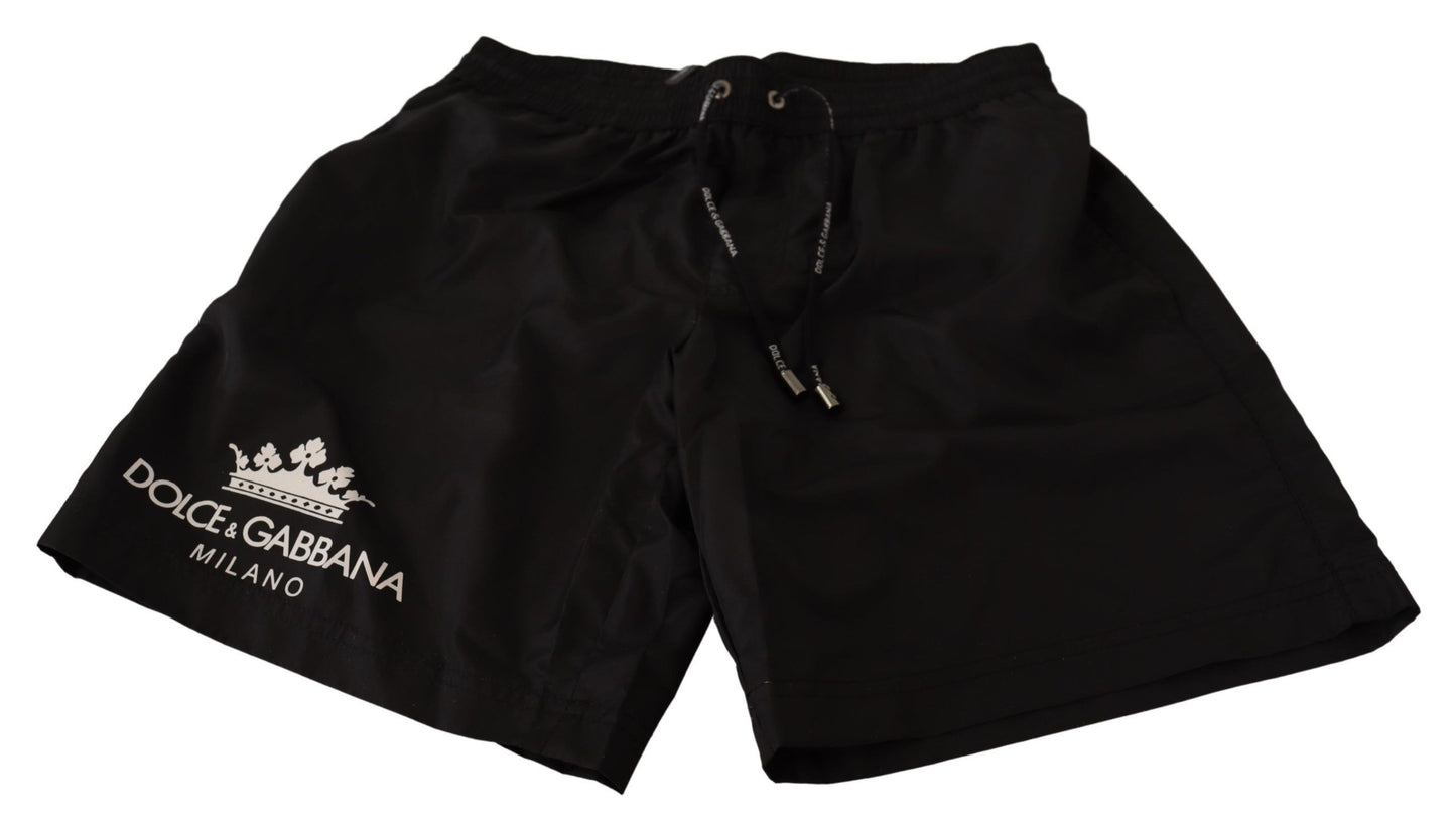 Elegant Crown Motive Swim Trunks