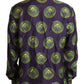 Exquisite Silk Casual Men's Shirt in Purple and Green