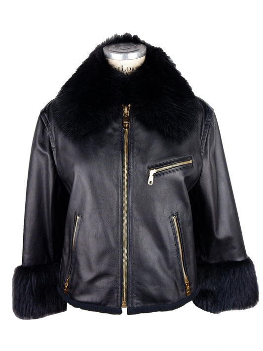 Black Lamb Leather Women Jacket