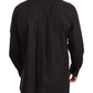 Elegant Black 100% Cotton Men's Shirt