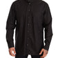 Elegant Black 100% Cotton Men's Shirt