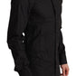 Elegant Slim Fit Black Cotton Dress Shirt