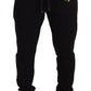 Elegant Black Sweatpants with Heart Patch