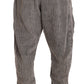 Elegant Gray Velvet Jogger Pants