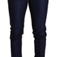 Elegant Navy Slim Fit Men's Wool Trousers