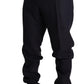 Elegant Blue Linen Dress Trousers