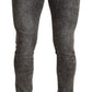 Elegant Gray Wash Skinny Jeans