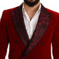 Elegant Double Breasted Floral Blazer