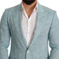Elegant Light Blue Linen Blazer