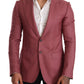 Elegant Pink Cashmere Silk Men's Blazer