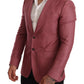 Elegant Pink Cashmere Silk Men's Blazer