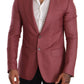 Elegant Pink Cashmere Silk Men's Blazer