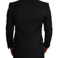 Elegant Black Silk-Wool Blend Blazer