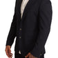 Elegant Dark Blue Slim Fit Blazer