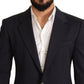 Elegant Dark Blue Slim Fit Blazer