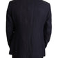 Elegant Dark Blue Double-Breasted Blazer