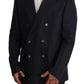 Elegant Dark Blue Double-Breasted Blazer