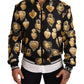 Opulent Silk Satin Bomber with Signature Print