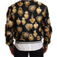 Opulent Silk Satin Bomber with Signature Print