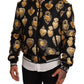 Opulent Silk Satin Bomber with Signature Print
