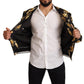 Opulent Silk Satin Bomber with Signature Print