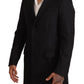 Elegant Gray Virgin Wool Trenchcoat