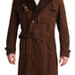 Classic Brown Leather Trench Coat