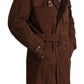 Classic Brown Leather Trench Coat