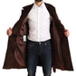 Classic Brown Leather Trench Coat