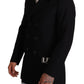 Elegant Blue Wool Blend Pea Coat