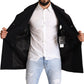 Elegant Blue Wool Blend Pea Coat