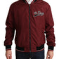 Elegant Dark Red Bomber Jacket