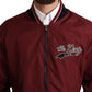 Elegant Dark Red Bomber Jacket