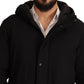 Sleek Black Lightweight Hooded Windbreaker