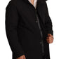 Sleek Black Lightweight Hooded Windbreaker