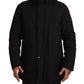 Sleek Black Lightweight Hooded Windbreaker