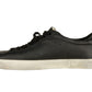 Sleek Black Leather Sneakers with Rubber Sole