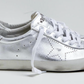 Silver Leather Women Sneaker