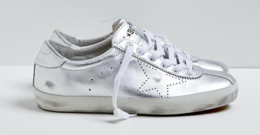 Silver Leather Women Sneaker