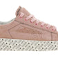 Chic Pink Leather Sneakers with Rubber Sole