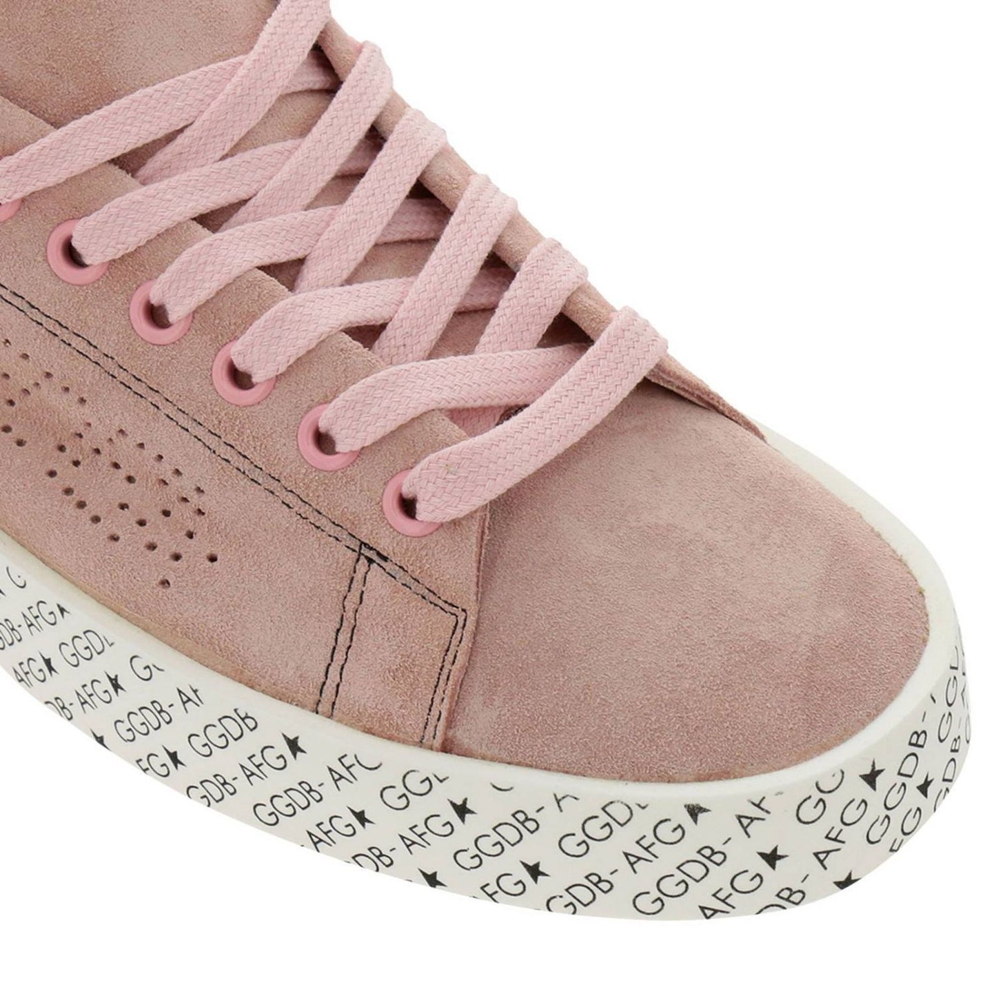 Chic Pink Leather Sneakers with Rubber Sole