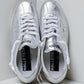 Silver Leather Women Sneaker