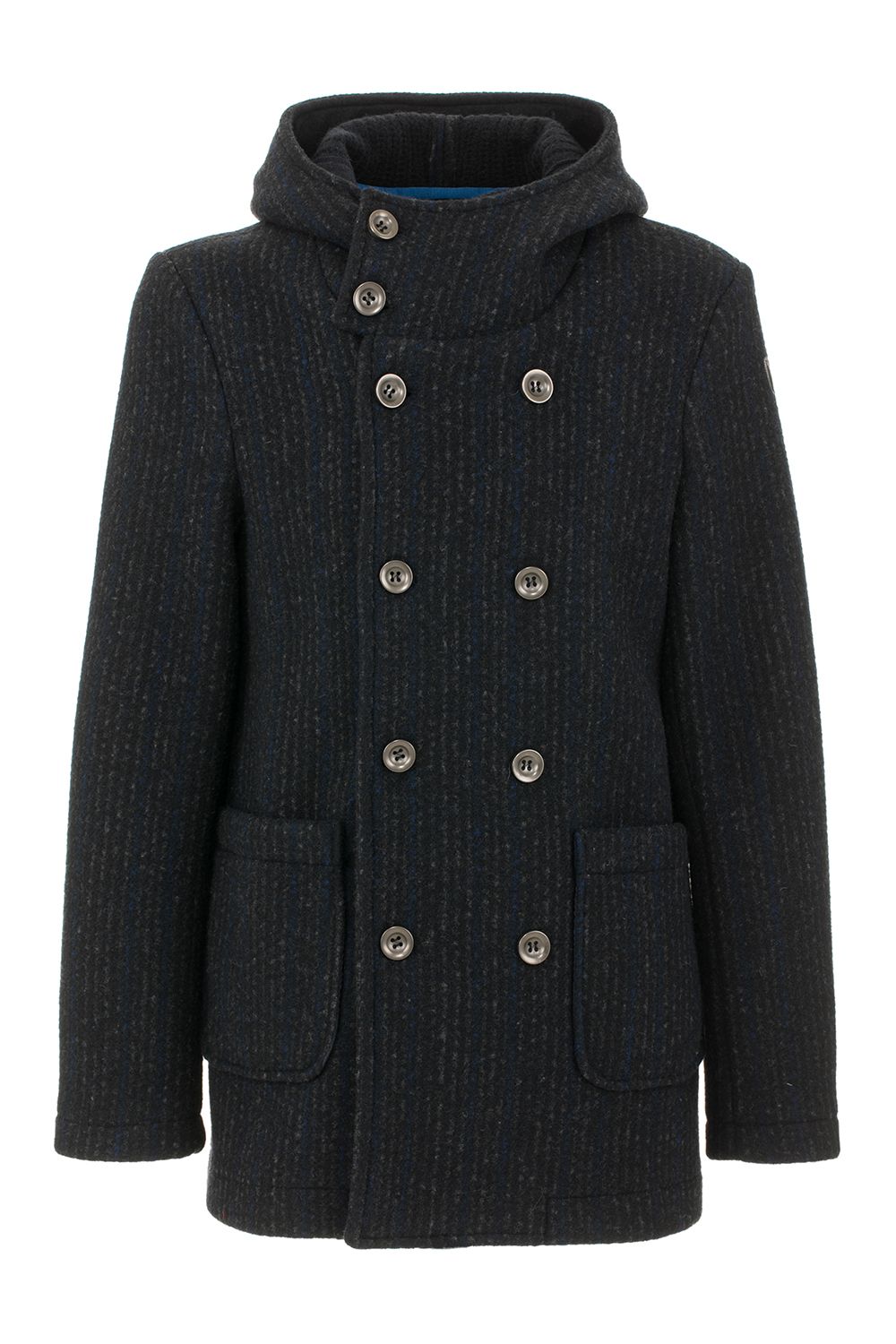 Blue Polyester Men Jacket