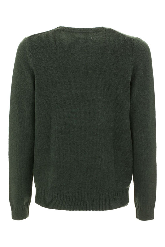Green Cotton Men Sweater