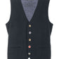 Chic Blue Buttoned Vest with Dual Pockets