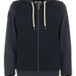 Classic Blue Cotton Hooded Sweatshirt with Zip