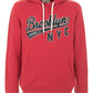 Radiant Red Cotton Hoodie with Logo Accent